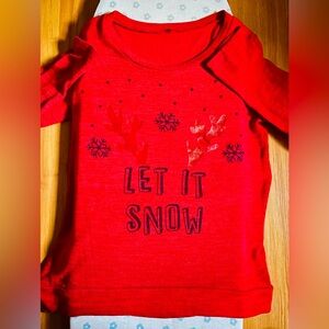Red 'Let It Snow' Sweater Long Sleeves